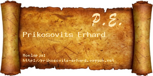 Prikosovits Erhard névjegykártya